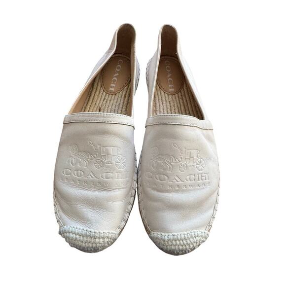 Coach Charlie Leather Espadrilles 6.5 – Ivory Glove-Tanned Slip-On Flats - Picture 5 of 8